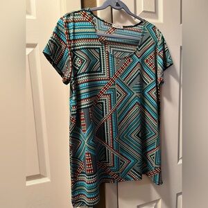 Sweet Charity Geometric Patterned Women's Top